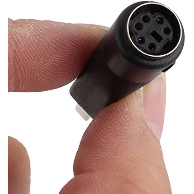 rayihni PS/2 FEMALE TO USB MALE KEYBOARD MOUSE ADAPTER CONVERTER 2PCS BLACK - Image 1