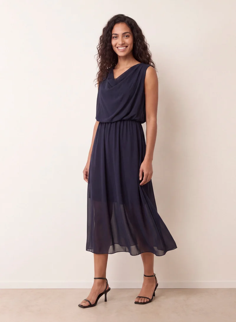 بلو فانيلا Plain Sleeveless Cowl Neck Dress