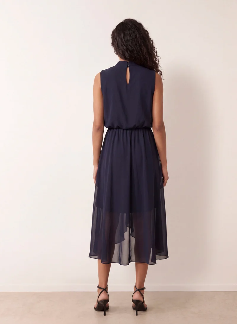بلو فانيلا Plain Sleeveless Cowl Neck Dress