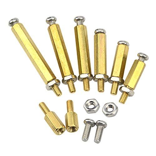 BGTXINGI XINGYHENG 280pcs M2.5 Brass Male-Female Spacer Standoff Screw Nut Assortment Kit and Stainless Steel Screw Nut Set - Image 2