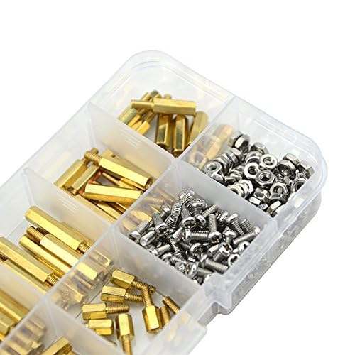 BGTXINGI XINGYHENG 280pcs M2.5 Brass Male-Female Spacer Standoff Screw Nut Assortment Kit and Stainless Steel Screw Nut Set - Image 3