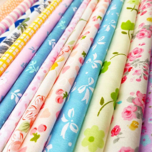 flic-flac 50pcs 8 x 8 inches (20cmx20cm) Cotton Fabric Squares Quilting Sewing Floral Precut Fabric Square Sheets for Craft Patchwork (50pcs 20cm*20cm) - Image 3