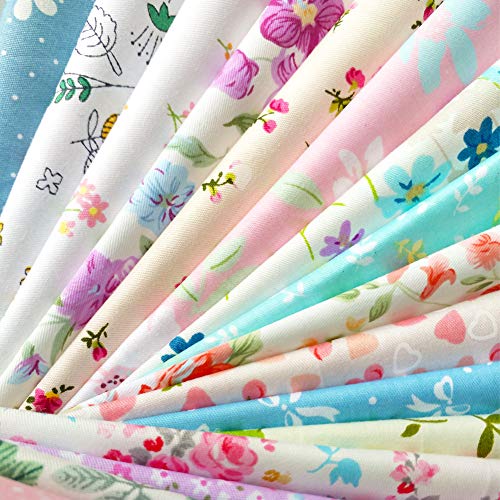 flic-flac 50pcs 8 x 8 inches (20cmx20cm) Cotton Fabric Squares Quilting Sewing Floral Precut Fabric Square Sheets for Craft Patchwork (50pcs 20cm*20cm) - Image 5