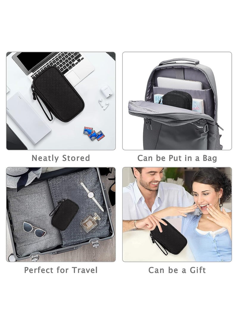 MJZ Electronic Organizer, Travel Cable Organizer Bag Pouch Electronic Accessories Carry Case Portable Waterproof Double Layers All-in-One Storage Bag for Cable, Cord, Charger, Phone, Earphone Black - Image 5