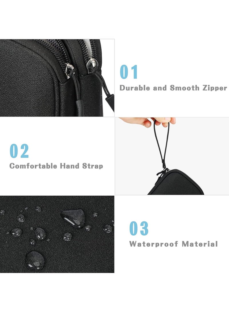 MJZ Electronic Organizer, Travel Cable Organizer Bag Pouch Electronic Accessories Carry Case Portable Waterproof Double Layers All-in-One Storage Bag for Cable, Cord, Charger, Phone, Earphone Black - Image 4