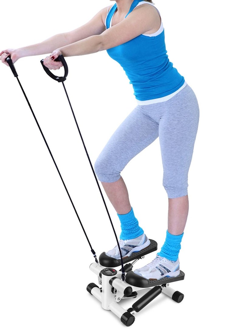 DubaiGallery Mini Stepper With Resistance Band Fitness Step Ladder Home Exercise Equipment for Full Body Workout White - Image 4