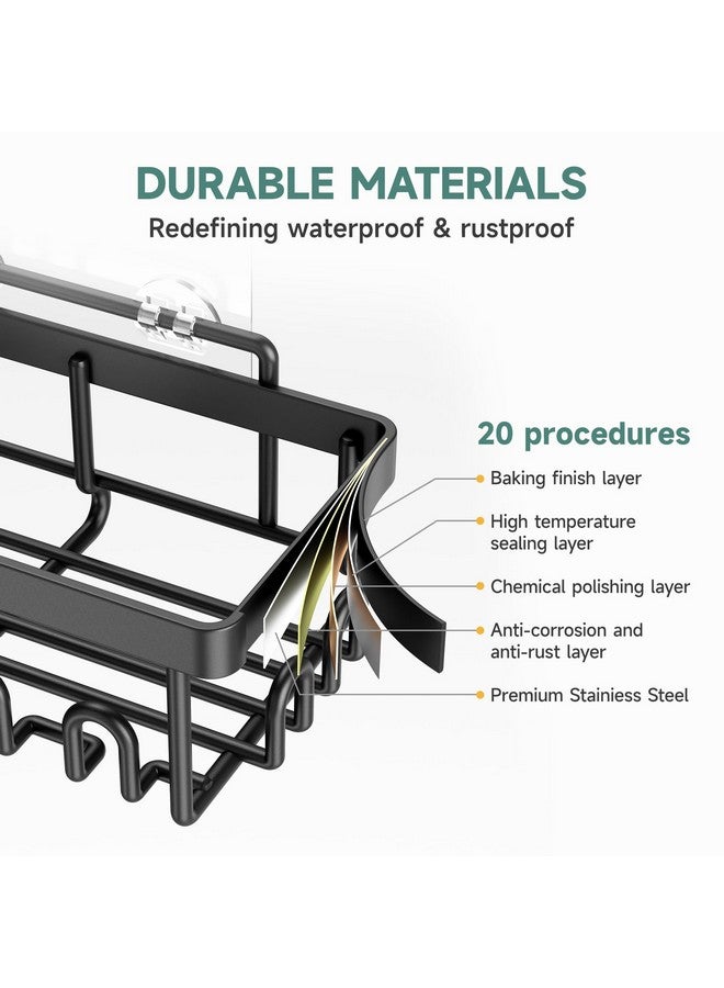 Veken Stainless Steel Shower Caddy 6-Pack, No Drilling & Rustproof, Waterproof Adhesive Shelves Rack with Soap Holder, Large Capacity Bathroom Organizers and Storage, Wall-Mounted Kitchen & Home Decor - Image 4