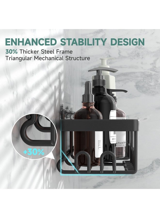 Veken Stainless Steel Shower Caddy 6-Pack, No Drilling & Rustproof, Waterproof Adhesive Shelves Rack with Soap Holder, Large Capacity Bathroom Organizers and Storage, Wall-Mounted Kitchen & Home Decor - Image 2