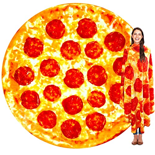 63 inch Pizza Blanket Adult Size Double Sided Food Blanket Pizza for Adult Kids Funny Blankets Double Sided Realistic Food Throw Blanket Kids Throw Blanke for Everyone