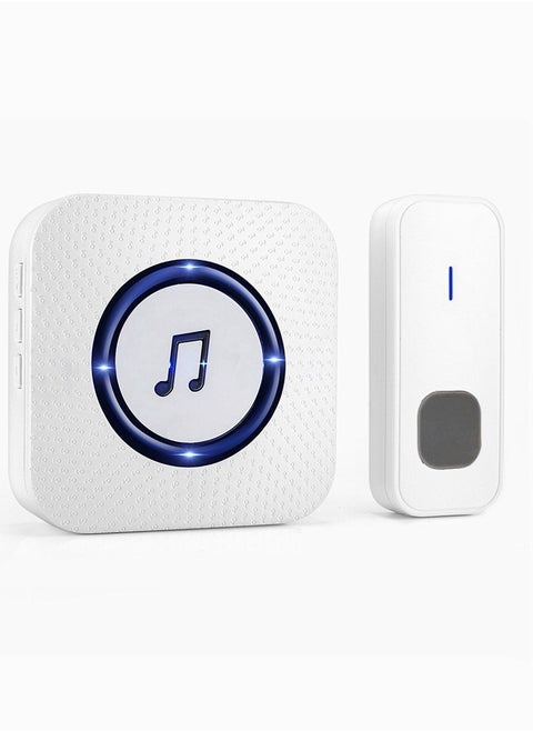 Waterproof Wireless Doorbell Chime Kit with 55 music, Adjustable Volume; , with Sound LED Flash Door Bell for Home (1 Receiver x 1 Push Button)