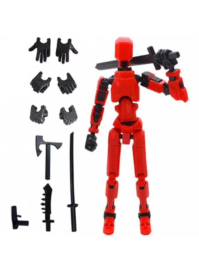 13 Multi-jointeD Movable Doll 3D PrinteD HanD Plate Lucky 13 Doll Full BoDy Activity Mechanical Decompression-Color:gray Jointed Man  60g  - Image 3