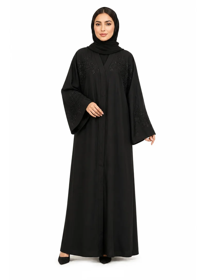 عباءات ريم Embellished & Embroidered Abaya with Matching Sheila
