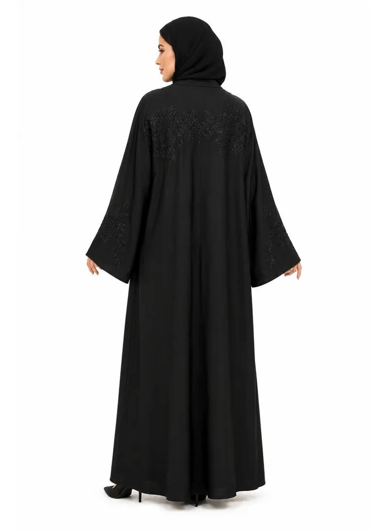 عباءات ريم Embellished & Embroidered Abaya with Matching Sheila