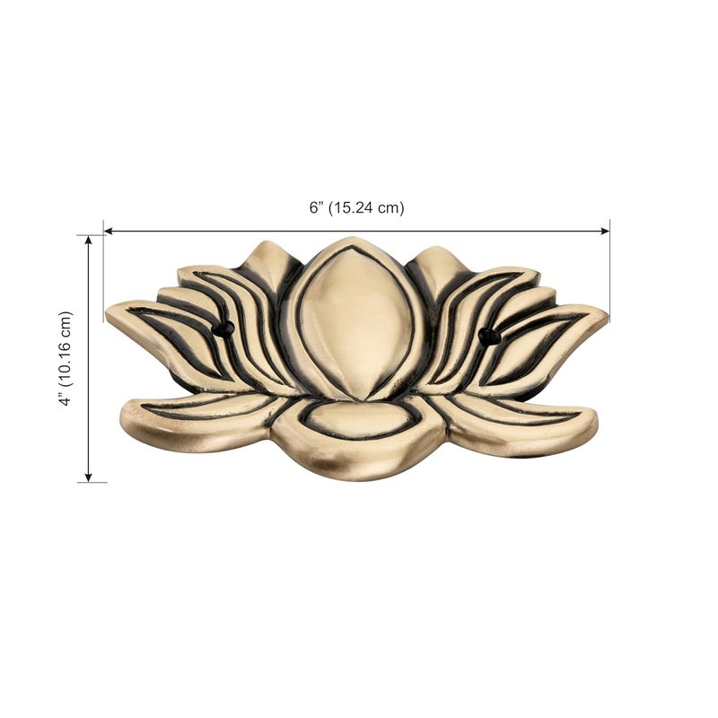 DEVDECOR DEVDECOR Brass Lotus Wall Hanging for Wall Door Home Decor Hanging Brass Lotus Flower for Decoration Housewarming Gift Lotus Brass Wall Hanging Standard - Image 2