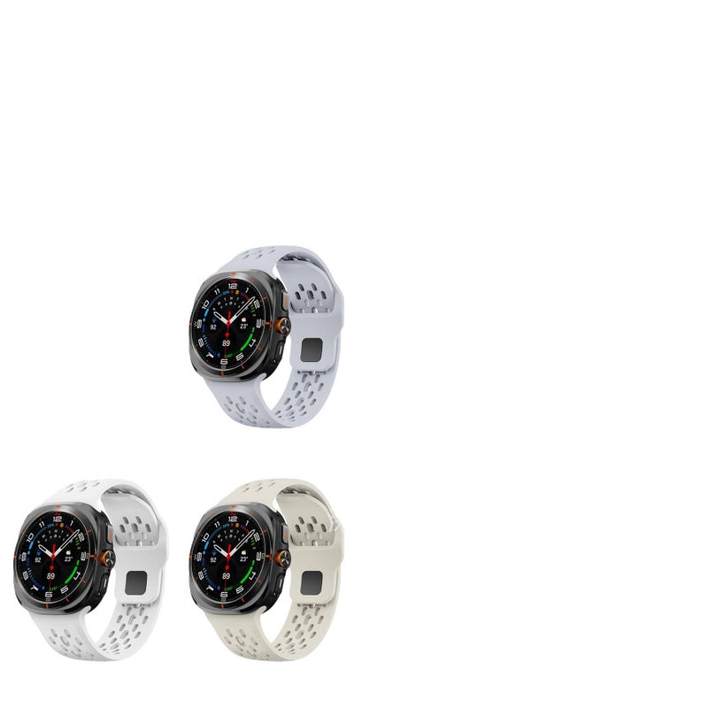 سوار ساعة ذكية باللون أزرق قابل للتعديل رياضي من السيليكون متوافق مع Samsung Galaxy Watch Ultra بملاءمة قابلة للتعديل وحزام ناعم للاستبدال اليومي - Image 2