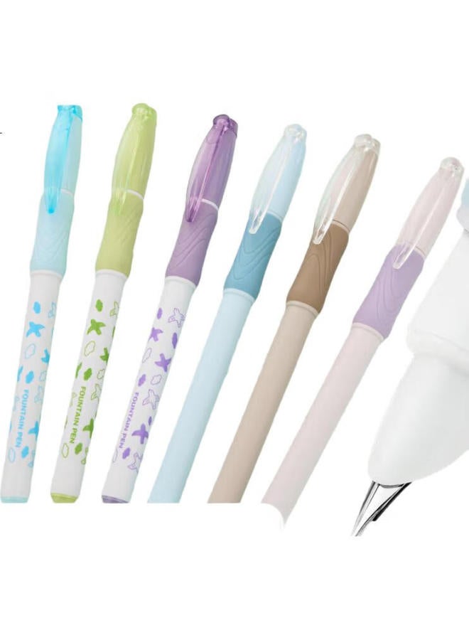 Snowhite Direct-Fill Fountain Pen, No Need To Replace Ink Cartridges, Quick-Drying, Large Capacity, For Third-Grade Elementary School Students, Ef Small Nib For Handwriting Practice, Fp801A Erasable Blue, 12 Pens - Image 2
