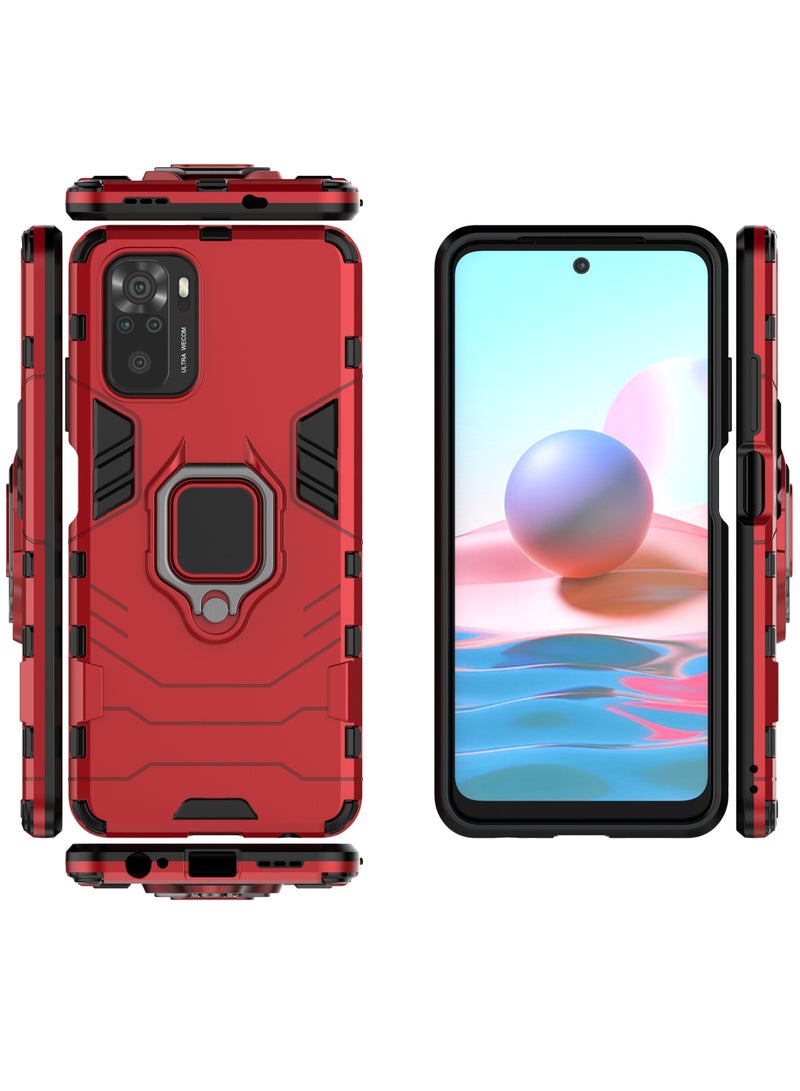 GOLDEN MASK Compatible With Xiaomi Redmi Note 10/Note 10s Black Panther Back Cover (Red)