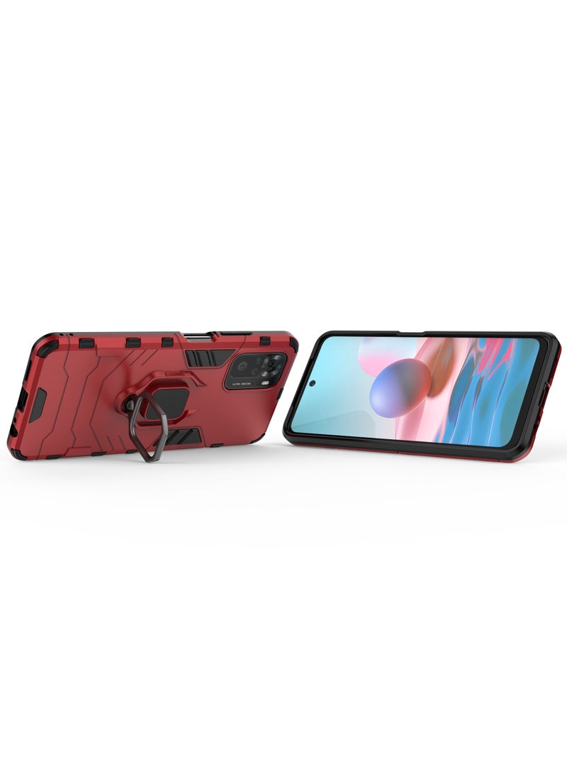 GOLDEN MASK Compatible With Xiaomi Redmi Note 10/Note 10s Black Panther Back Cover (Red)