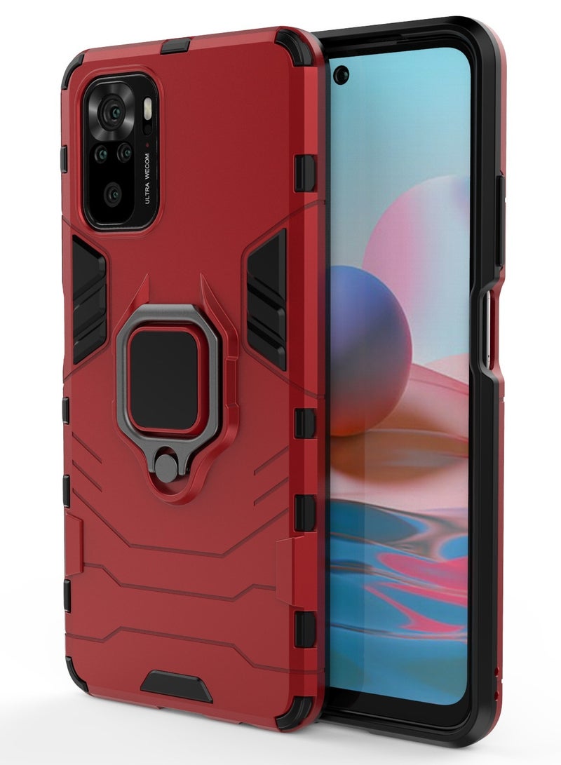 GOLDEN MASK Compatible With Xiaomi Redmi Note 10/Note 10s Black Panther Back Cover (Red)