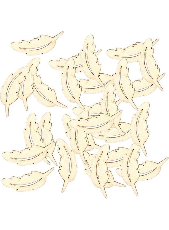 NIBEMINENT 25-Piece Delicate DIY Feather Ornament Photo Album Decoration Gold - Image 1