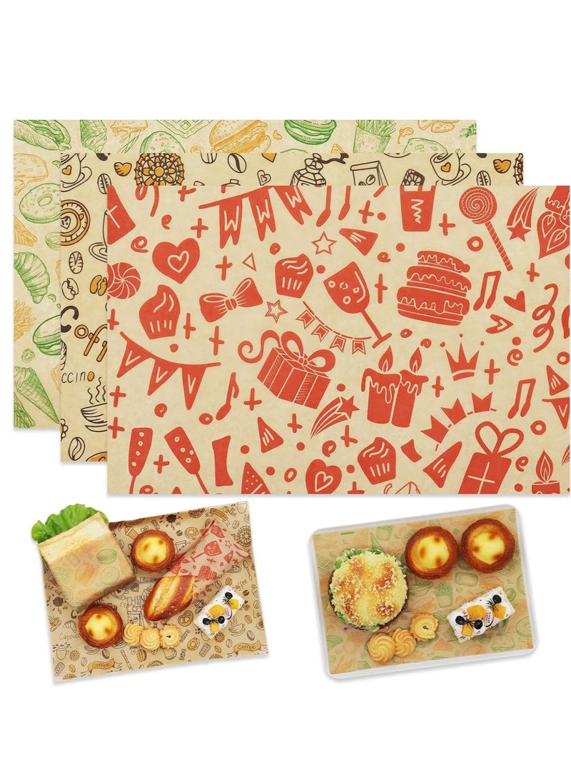 KASTWAVE Food Paper Sheets 150Pack 25 × 35cm Paper Liners for Plastic Food Basket Deli Sandwich Wrappers Best Kraft Food Wrapping Paper Sheets for Picnic Festival Fair or BBQ  - Image 1