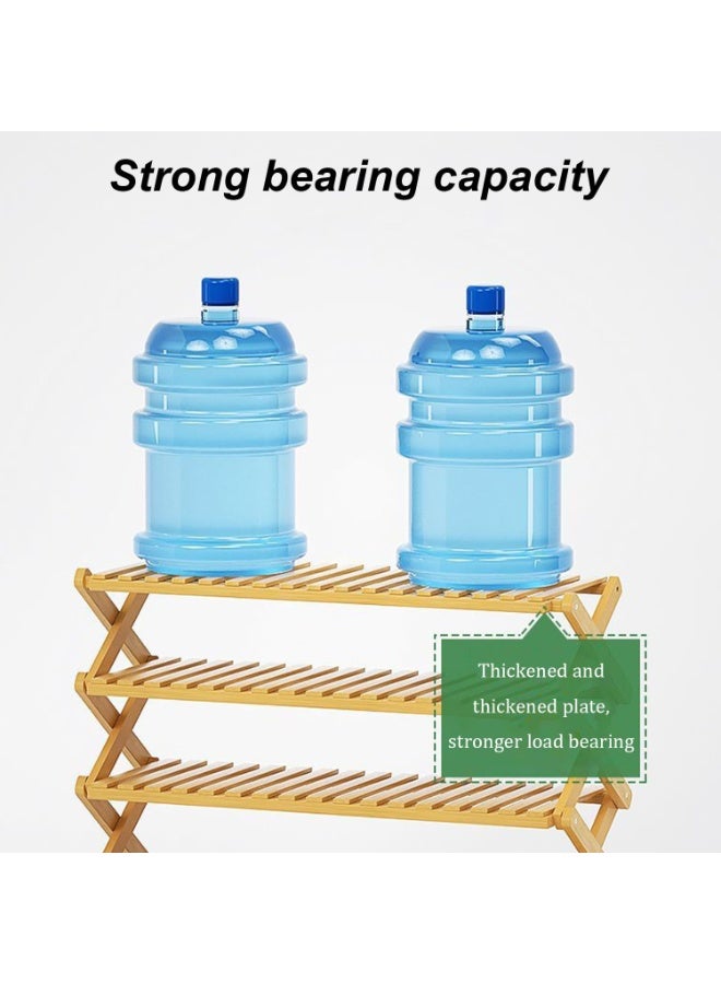 Shoe Rack, Multi Tier  Bamboo Shoe Organizer Rack Multifunctional Storage Free Standing Shoe Shelf - Image 5