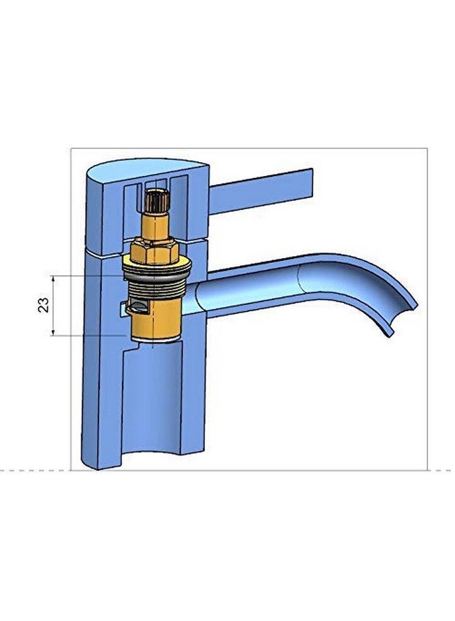 Acetap Brass Ceramic Disc Cartridge Quarter Turn 1/2 Inch, Hot and Cold Bathroom Kitchen Tap Faucet Valve, Tap Spindle For Water Tap (Pack of 2 Piece) - Image 4