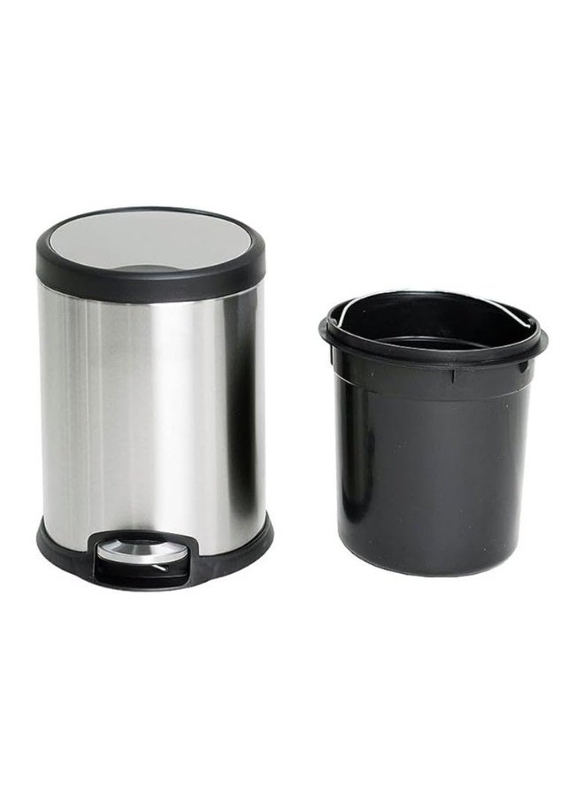 AKC Stainless Steel Step Trash Bin | 5L Round Wastebasket with Soft-Close Lid | Durable Recycle Bin with Cantilever Foot Pedal | Compact & Stylish for Home, Office, Bathroom & Kitchen Use - Image 3