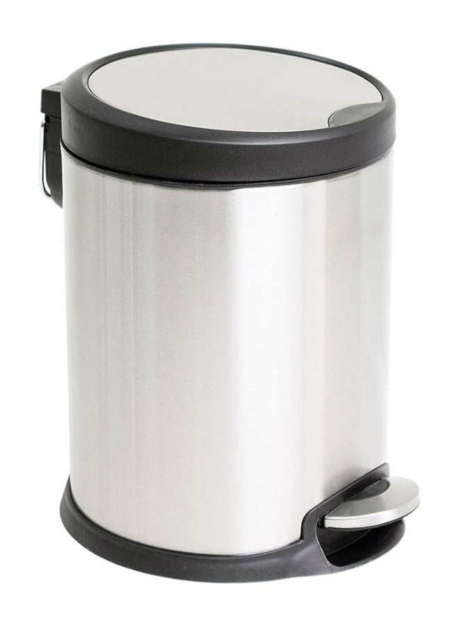 AKC Stainless Steel Step Trash Bin | 5L Round Wastebasket with Soft-Close Lid | Durable Recycle Bin with Cantilever Foot Pedal | Compact & Stylish for Home, Office, Bathroom & Kitchen Use - Image 2