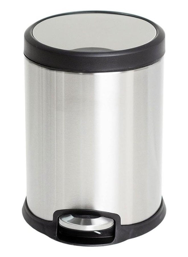 AKC Stainless Steel Step Trash Bin | 5L Round Wastebasket with Soft-Close Lid | Durable Recycle Bin with Cantilever Foot Pedal | Compact & Stylish for Home, Office, Bathroom & Kitchen Use - Image 1