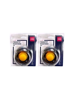 Deli 2 Pcs Plastic Round Case Finger Pads Finger Sponge Wetted Tool Finger Pads Moisteners Envelope Moistener for Casher Counting Cash Money  - Image 1