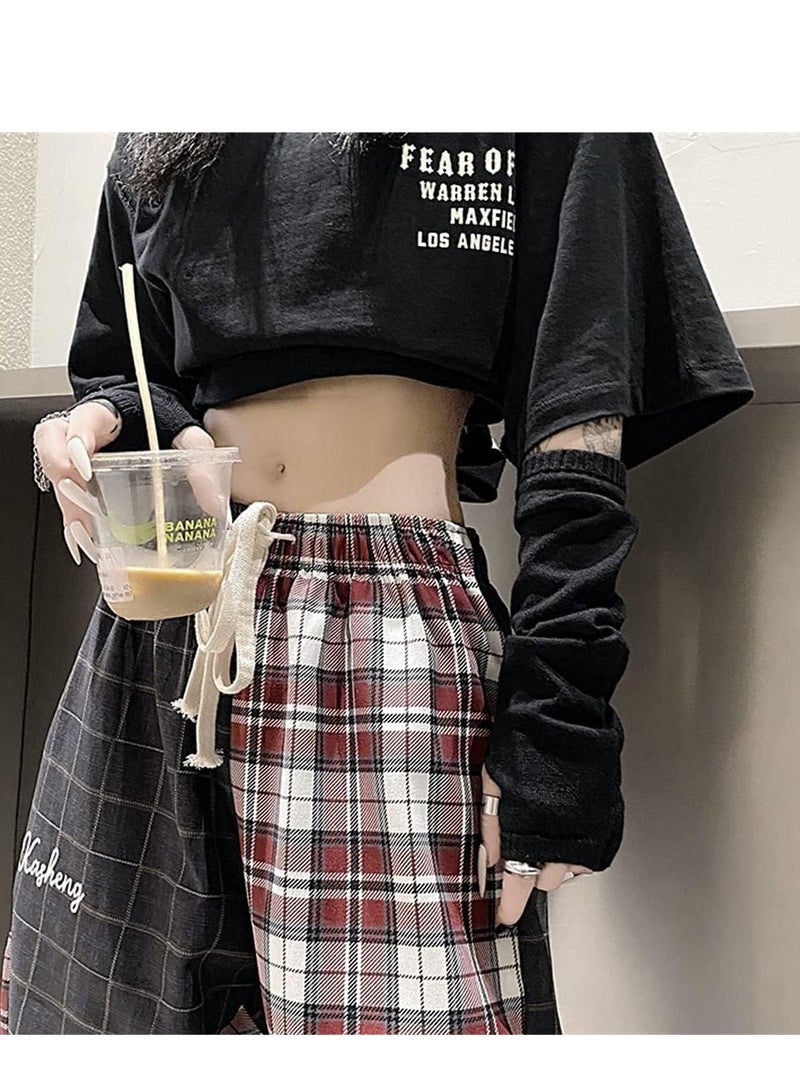 Y&D Arm Warmers Women Gloves Goth Sleeve Cool Black Moon Printed Hip Hop - Image 3