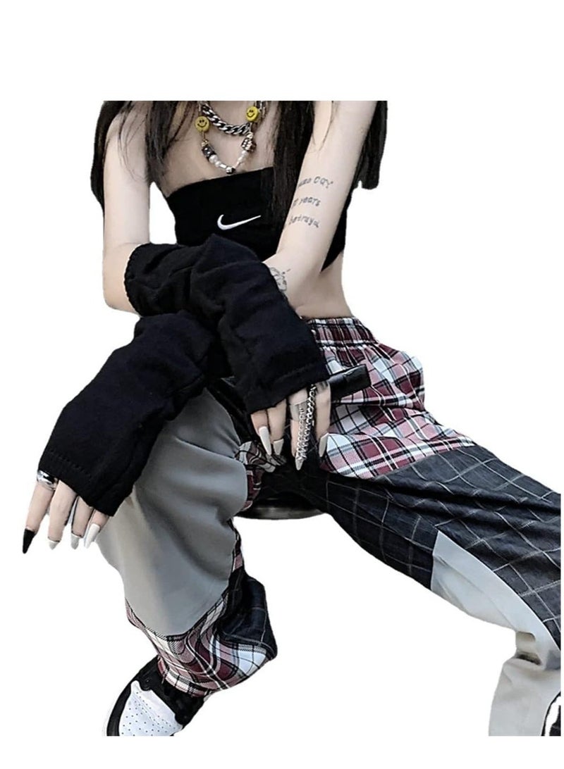 Y&D Arm Warmers Women Gloves Goth Sleeve Cool Black Moon Printed Hip Hop - Image 2