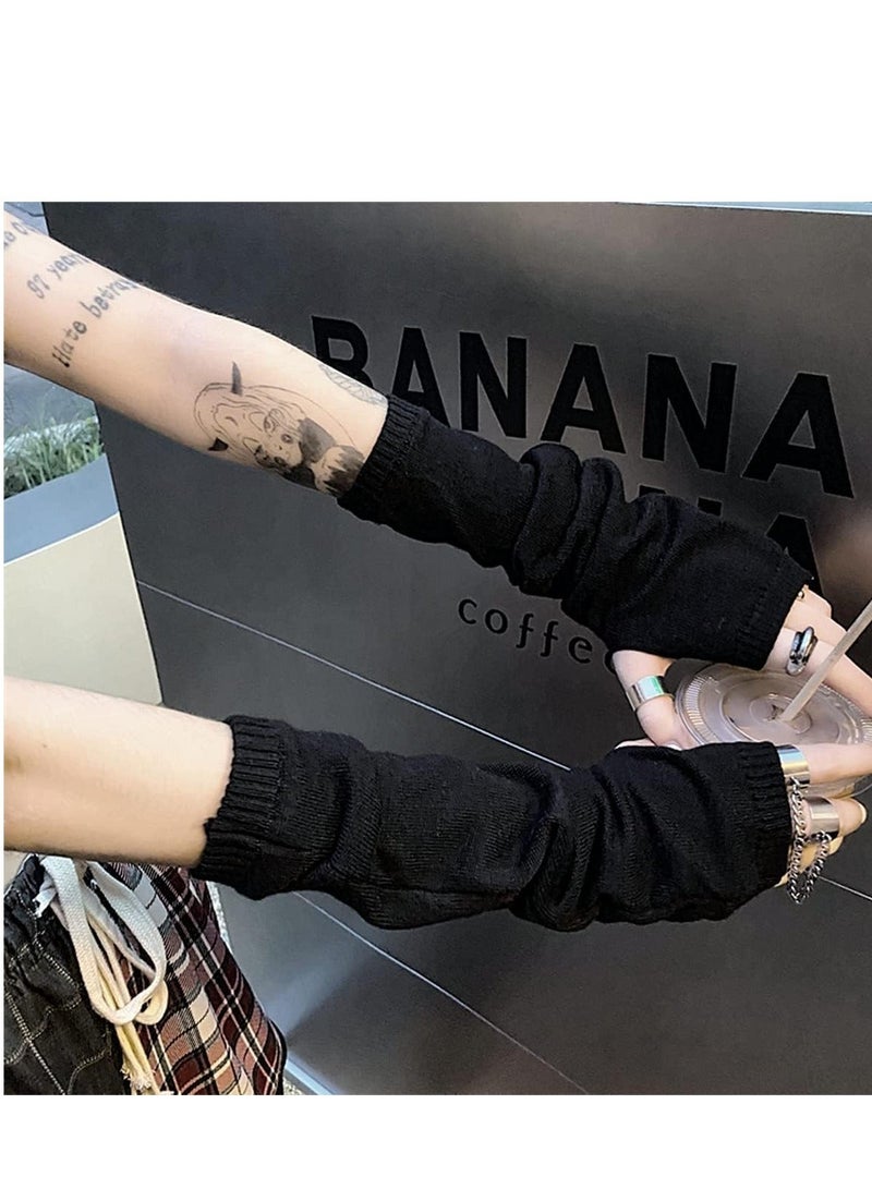 Y&D Arm Warmers Women Gloves Goth Sleeve Cool Black Moon Printed Hip Hop - Image 5