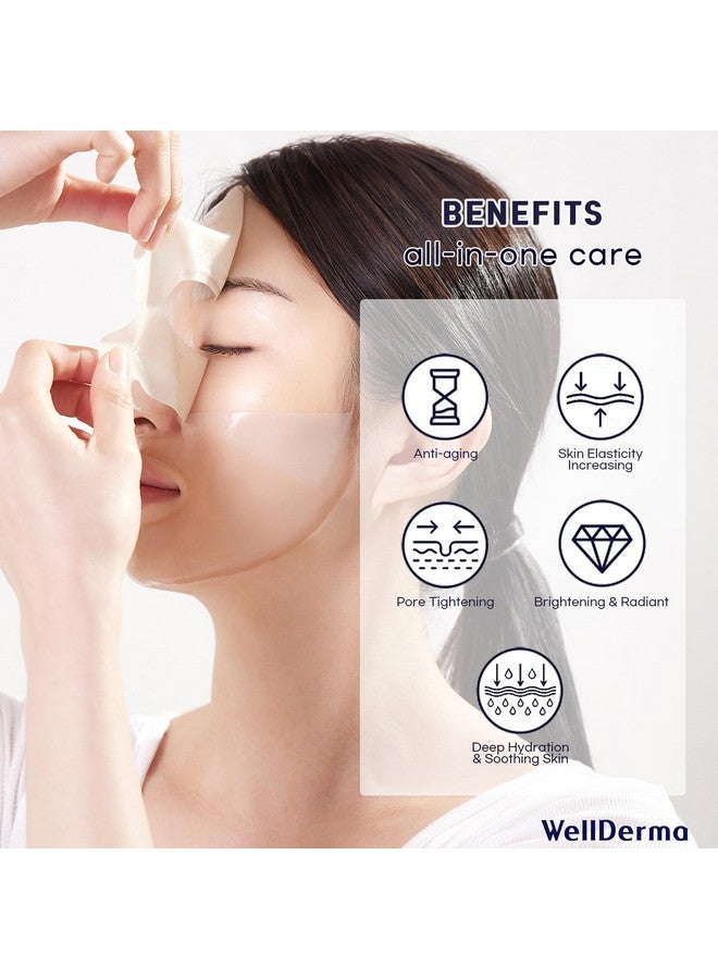 Wellderma Premium Retinol Collagen Restore Fitting Mask 4Ea Korean Collagen Face Mask For All Around Care Wrinkles Elasticity Brightening Deep Hydration Face Mask Skin Care - Image 2