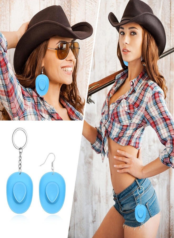 VICROIC 24 PCS Mini Cowboy Hat, Plastic Miniature Western Cowgirl Hat for Party Accessories, Cute Doll Hat Party Dress Hat for Dollhouse Birthday Decoration (Blue) - Image 5