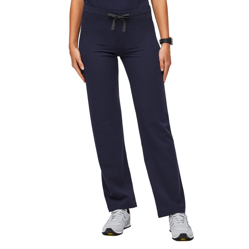 FIGS Livingston Basic Scrub Pants for Women â€” Yoga Waistband, 2 Pockets, Classic Straight Leg Fit â€“ Navy Blue, XXL-Petite - Image 1