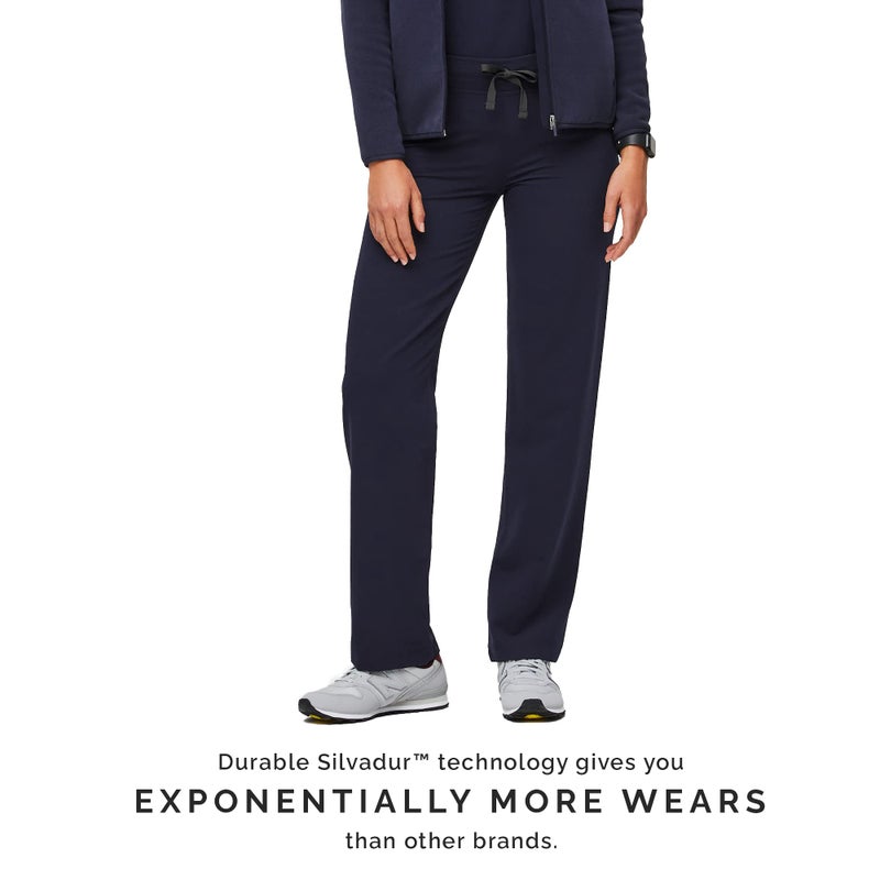 FIGS Livingston Basic Scrub Pants for Women â€” Yoga Waistband, 2 Pockets, Classic Straight Leg Fit â€“ Navy Blue, XXL-Petite - Image 5