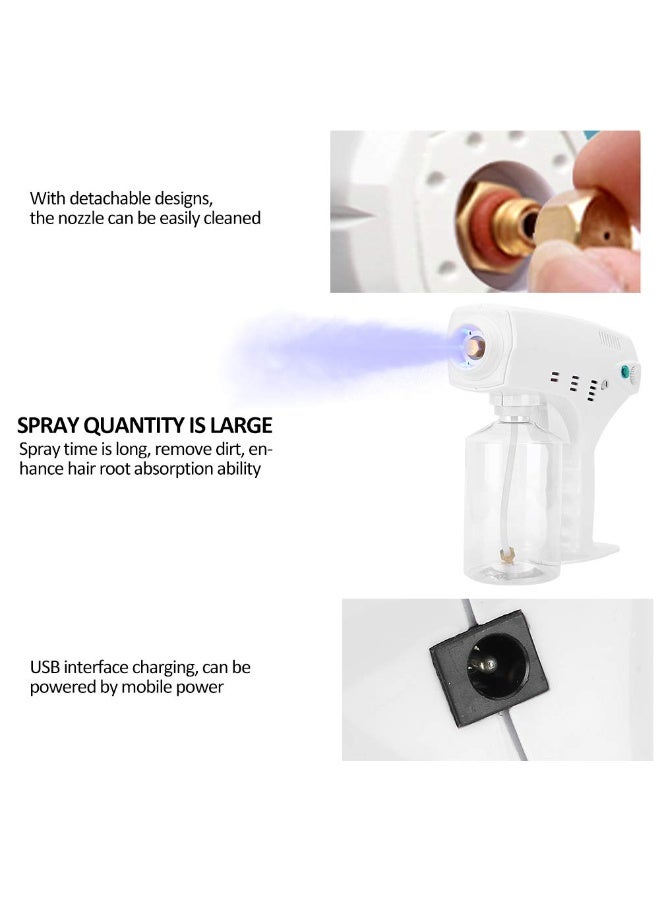 Hair Sprayer Moisturize Nano Gun, Nano Sprayer USB Wireless Rechargeable Hair Cleaning Sprayer Hair Care SPA Tool for Hair Perm and Dye Care Salon - Image 3