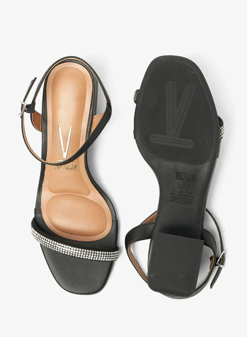 VIZZANO Black Sandals for Women with Back Strap – Stylish & Supportive sling Back Ladies Sandals for Women | Best Price UAE