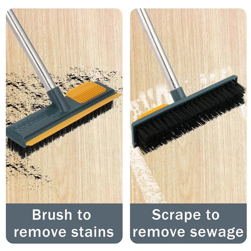 HVG TRADERS Bathroom Cleaning Brush with Wiper 2 in 1 Tiles Cleaning Brush Floor Scrub Bathroom Brush with Long Handle 120 Rotate Bathroom Floor Cleaning Brush - Image 4