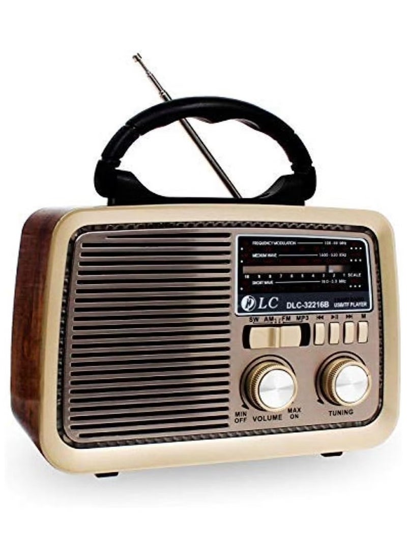 DLC - Portable Radio with Bluetooth, SD Card Slot, USB & AUX Port – Multi-Function Speaker with FM Radio, Wireless Streaming & Music Playback | Compatible with Smartphones, Laptops & More - Image 1