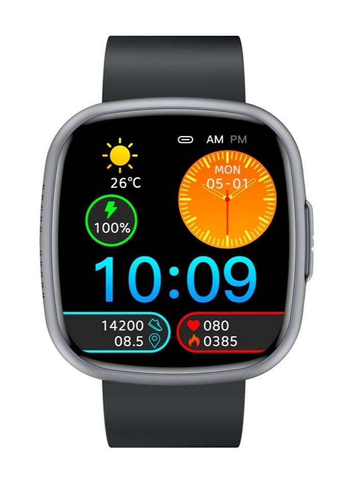 RollsTimi  Bluetooth Smart Watches for Men , 1.75-inch High-definition Large-screen Full-screen Touch, Multiple Sports Modes, IP68 Waterproof, Wireless Answering/Making Calls, Multi-dimensional Health Monitoring, ET593 Black Tape - Image 1