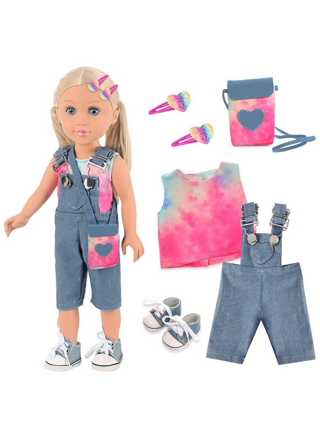 Ecore Fun 18 Inch Girl Doll With Clothes And Accessories 8 Pcs Doll Playset Include 18 Inch Doll Doll Clothes Doll Shoes Doll Bag And Doll Hairpin（With Doll） - Image 1