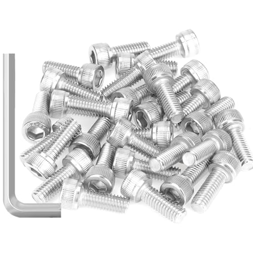 Sutemribor 35 Pieces M6 x 16mm Socket Head Cap Screws, Thread Pitch 1.0mm, Sutemribor M6 Screws, 304 Stainless Steel, Fully Threaded, Silver - Image 1