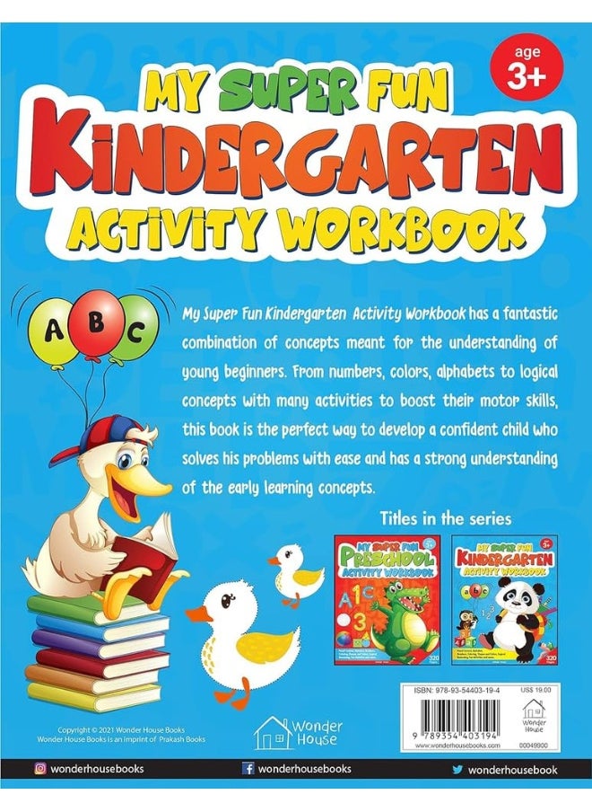 null - My Super Fun Kindergarten Activity Workbook for Children : Pattern Writing, Colors, Shapes, Numbers 1-10, Early Math, Alphabet, Brain Booster Activities, Following Directions - Image 1
