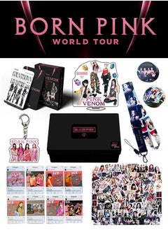 EHOME Blackpink Album BORN PINK Gift Box Set With Lomo Cards, Acrylic Stand, Hand Account Tape, Lanyard, Stickers, Photo Card  - Image 1