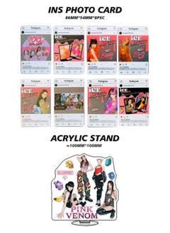 EHOME Blackpink Album BORN PINK Gift Box Set With Lomo Cards, Acrylic Stand, Hand Account Tape, Lanyard, Stickers, Photo Card  - Image 3
