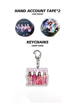 EHOME Blackpink Album BORN PINK Gift Box Set With Lomo Cards, Acrylic Stand, Hand Account Tape, Lanyard, Stickers, Photo Card  - Image 4