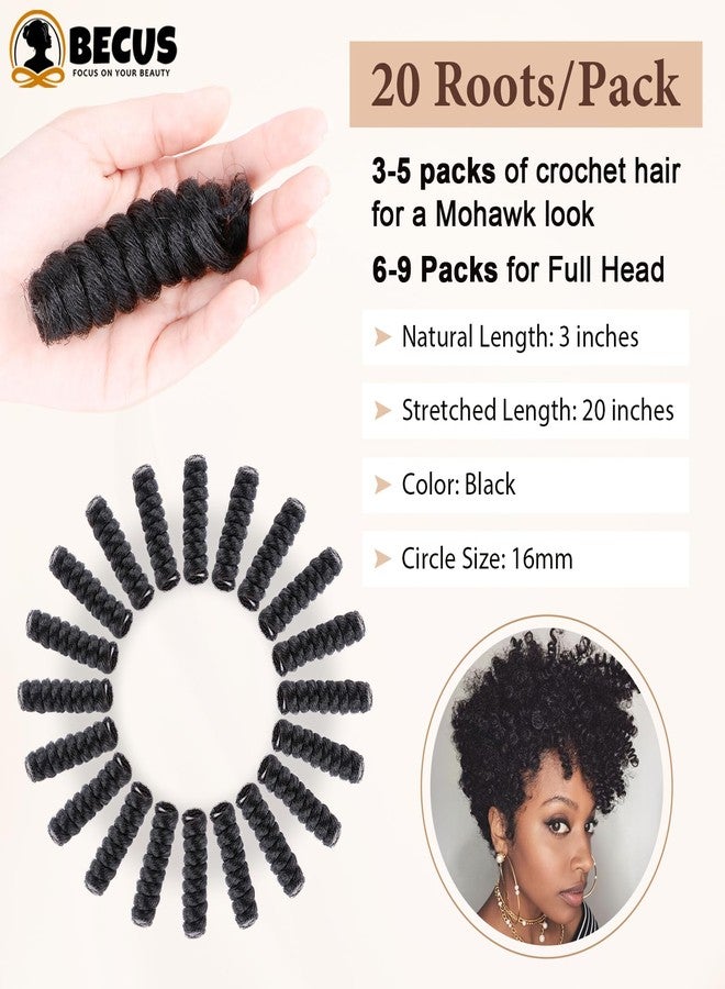 BECUS Crochet Hair for Black Women 3 Packs 20 Inch Jamaican Curly Crochet Braids Black Hair Extension Jumpy Wand Extensions(3*Packs 20'' #1B 16MM) - Image 3